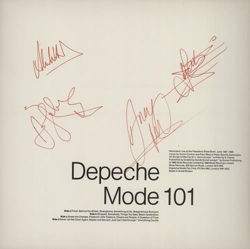 Depeche Mode 101 - One Hundred And One - Fully Autographed 2-LP vinyl record set (Double LP Album) UK DEP2LON567911