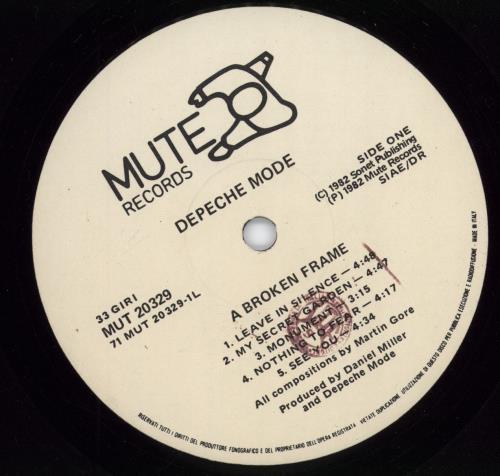Depeche Mode A Broken Frame vinyl LP album (LP record) Italian DEPLPAB389392