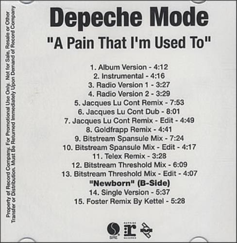 Depeche Mode A Pain That I'm Used To CD-R acetate US DEPCRAP379650