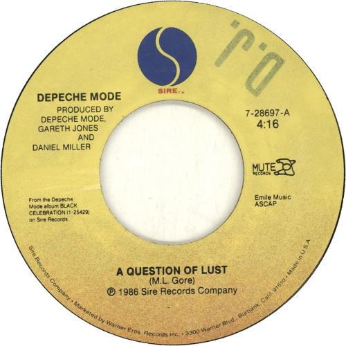 Depeche Mode A Question Of Lust 7" vinyl single (7 inch record / 45) US DEP07AQ158062