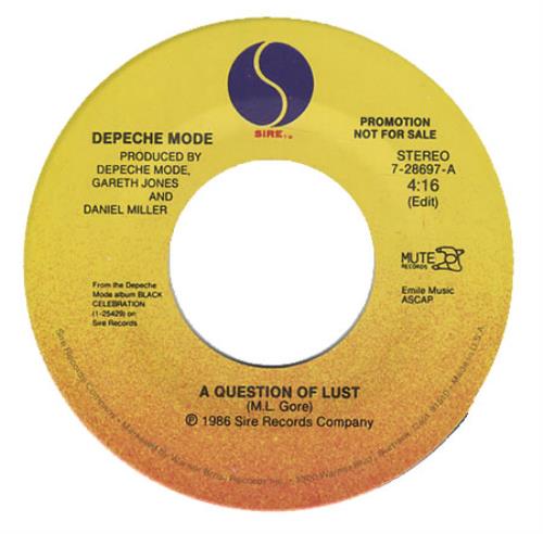 Depeche Mode A Question Of Lust 7" vinyl single (7 inch record / 45) US DEP07AQ255267