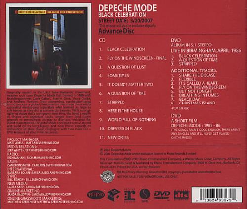 Depeche Mode Advance 2xCD Set - Remastered 3rd Series Release CD-R acetate US DEPCRAD400040