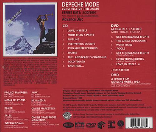 Depeche Mode Advance 2xCD Set - Remastered 3rd Series Release CD-R acetate US DEPCRAD400040