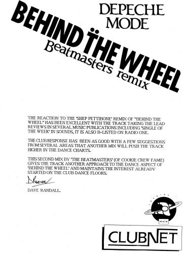 Depeche Mode Behind The Wheel - Beatmasters 12" vinyl single (12 inch record / Maxi-single) UK DEP12BE07191