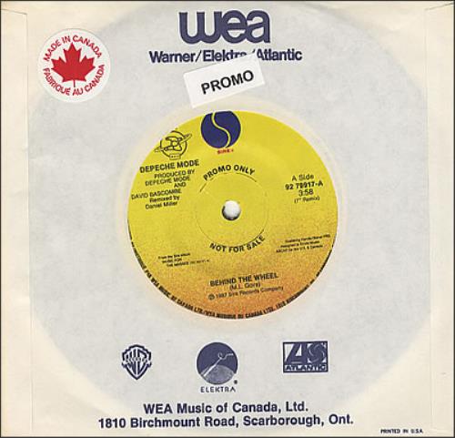 Depeche Mode Behind The Wheel 7" vinyl single (7 inch record / 45) Canadian DEP07BE154440