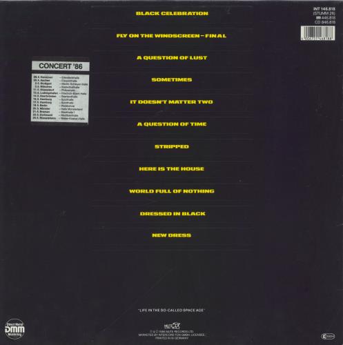 Depeche Mode Black Celebration - Grey Vinyl - Tour Stickered vinyl LP album (LP record) German DEPLPBL820160