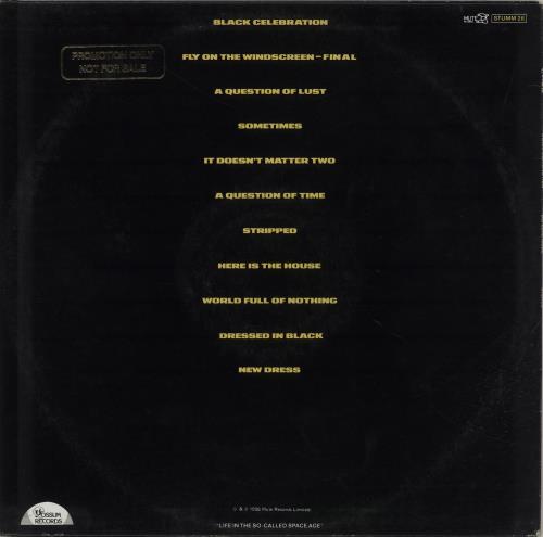 Depeche Mode Black Celebration vinyl LP album (LP record) Australian DEPLPBL347204