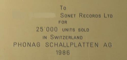 Depeche Mode Black Celebration award disc Swiss DEPAWBL378998