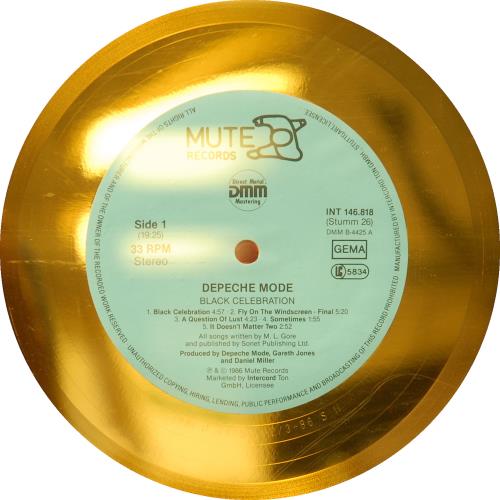 Depeche Mode Black Celebration award disc German DEPAWBL687213