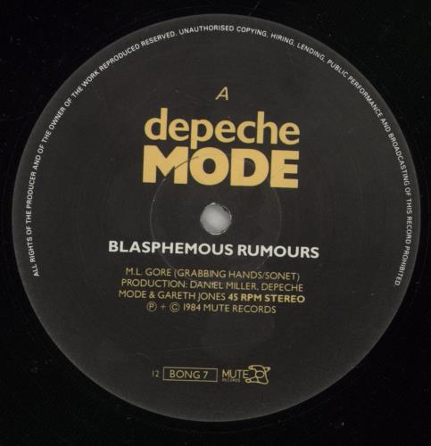 Depeche Mode Blasphemous Rumours - EX 12" vinyl single (12 inch record / Maxi-single) UK DEP12BL770445