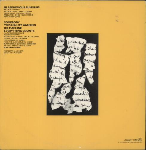 Depeche Mode Blasphemous Rumours - EX 12" vinyl single (12 inch record / Maxi-single) UK DEP12BL770445
