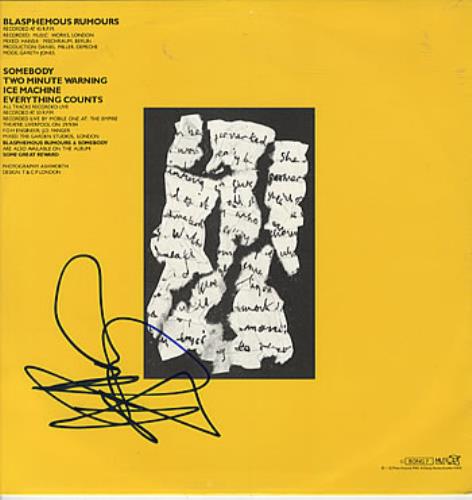 Depeche Mode Blasphemous Rumours - Fully Autographed! 12" vinyl single (12 inch record / Maxi-single) UK DEP12BL323452