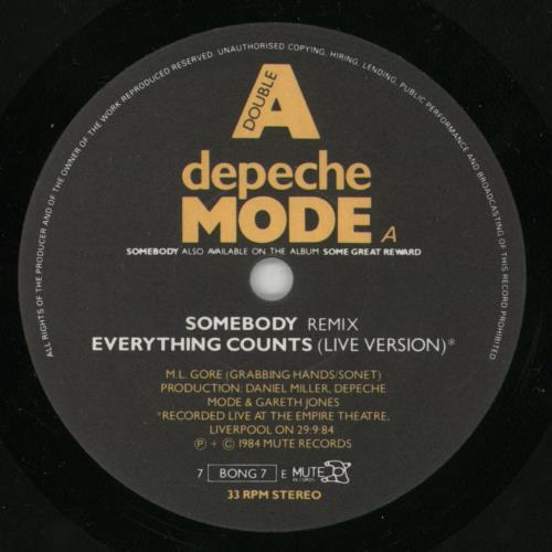 Depeche Mode Blasphemous Rumours - Yellow sleeve 7" vinyl single (7 inch record / 45) UK DEP07BL707362