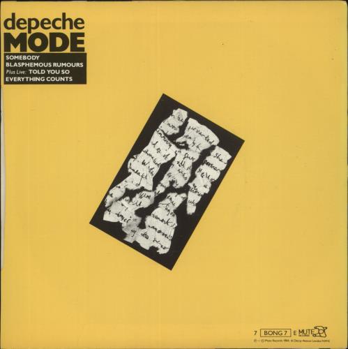 Depeche Mode Blasphemous Rumours - Yellow sleeve 7" vinyl single (7 inch record / 45) UK DEP07BL707362