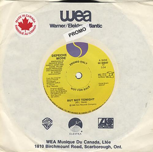 Depeche Mode But Not Tonight 7" vinyl single (7 inch record / 45) Canadian DEP07BU154441
