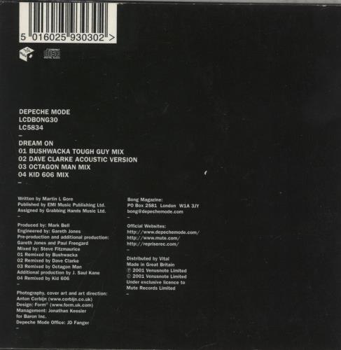 Depeche Mode Dream On CD single (CD5 / 5") UK DEPC5DR240707