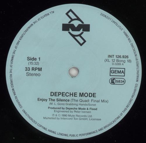 Depeche Mode Enjoy The Silence - Etched - EX 12" vinyl single (12 inch record / Maxi-single) German DEP12EN876208