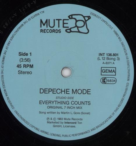 Depeche Mode Everything Counts + Live - Black Vinyl - Shrink 12" vinyl single (12 inch record / Maxi-single) German DEP12EV820030