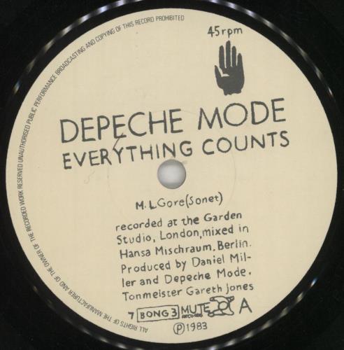 Depeche Mode Everything Counts - 1st - EX 7" vinyl single (7 inch record / 45) UK DEP07EV578086