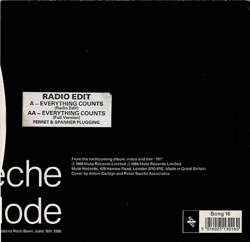 Depeche Mode Everything Counts - Radio Edit 7" vinyl single (7 inch record / 45) UK DEP07EV04688