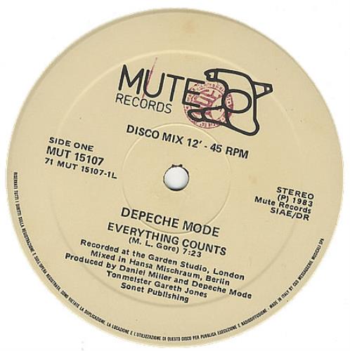 Depeche Mode Everything Counts 12" vinyl single (12 inch record / Maxi-single) Italian DEP12EV184110
