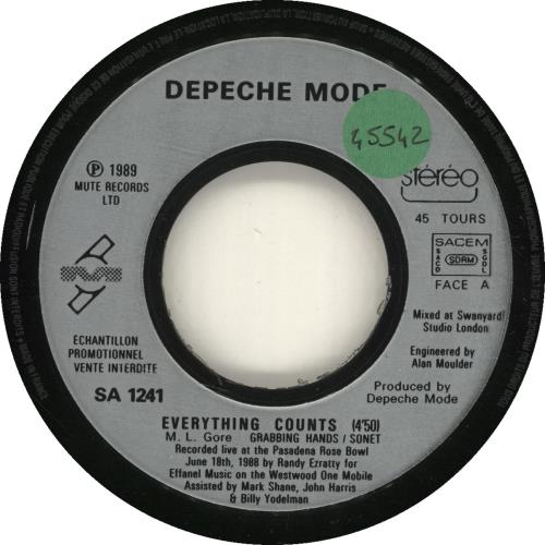 Depeche Mode Everything Counts 7" vinyl single (7 inch record / 45) French DEP07EV253588