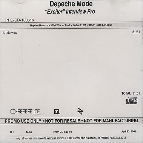 Depeche Mode Exciter Interview Pro CD-R acetate US DEPCREX248985