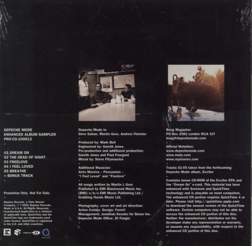 Depeche Mode Exciter Sampler CD single (CD5 / 5") US DEPC5EX184214