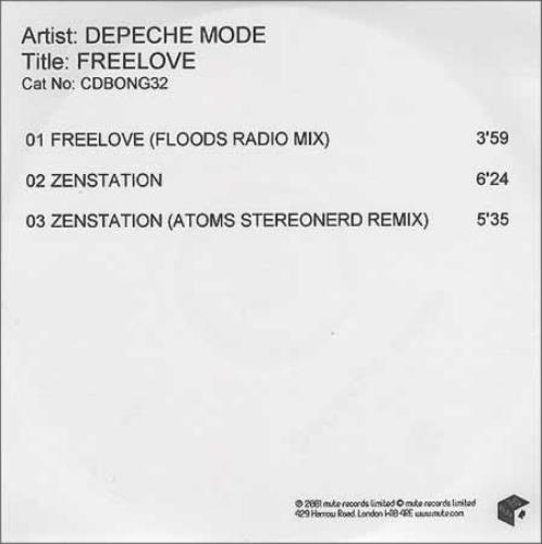Depeche Mode Freelove - 3-Track CD-R acetate UK DEPCRFR197471