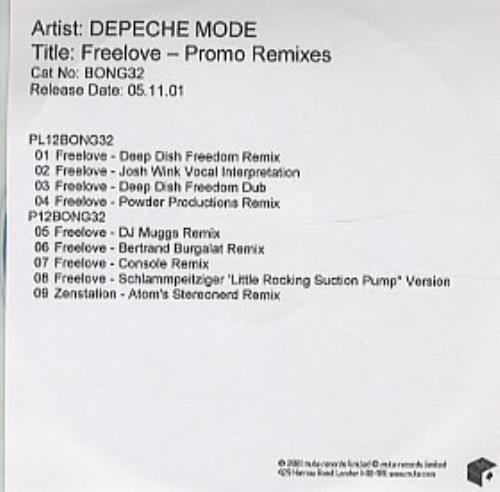 Depeche Mode Freelove - Promo Remixes CD-R acetate UK DEPCRFR231026