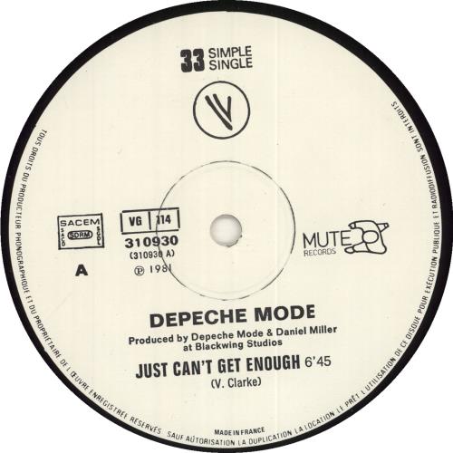 Depeche Mode Just Can't Get Enough - Sample Stamped 12" vinyl single (12 inch record / Maxi-single) French DEP12JU732885