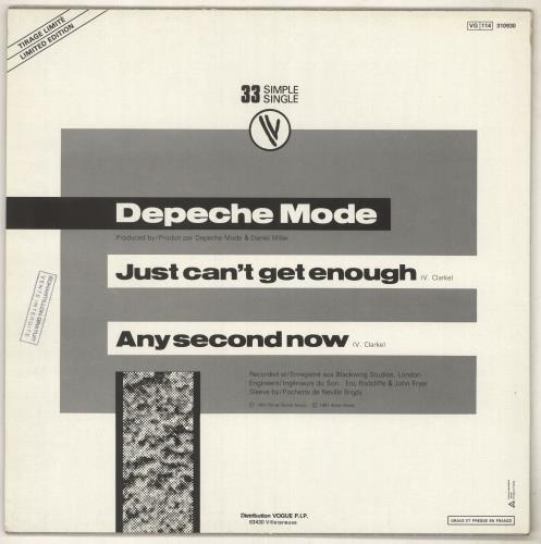 Depeche Mode Just Can't Get Enough - Sample Stamped 12" vinyl single (12 inch record / Maxi-single) French DEP12JU732885