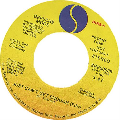 Depeche Mode Just Can't Get Enough 7" vinyl single (7 inch record / 45) US DEP07JU04682