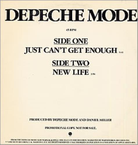 Depeche Mode Just Can't Get Enough 12" vinyl single (12 inch record / Maxi-single) US DEP12JU87096