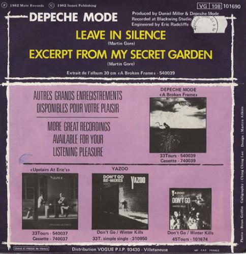 Depeche Mode Leave In Silence 7" vinyl single (7 inch record / 45) French DEP07LE253583