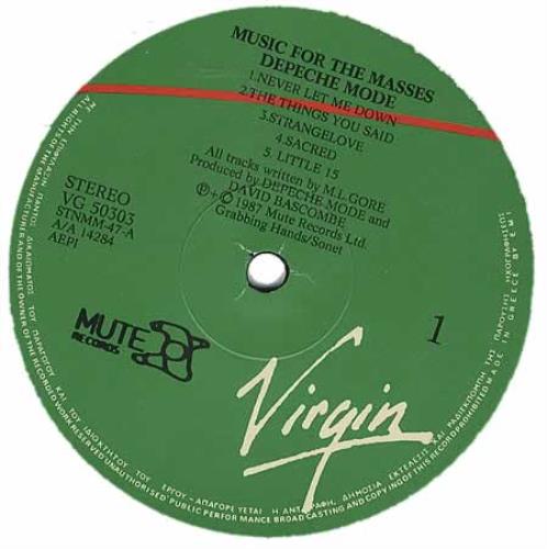 Depeche Mode Music For The Masses vinyl LP album (LP record) Greek DEPLPMU395803