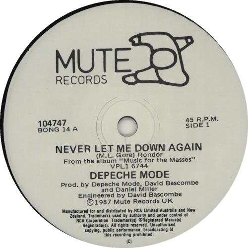 Depeche Mode Never Let Me Down Again 7" vinyl single (7 inch record / 45) Australian DEP07NE655942