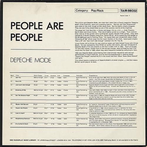 Depeche Mode People Are People vinyl LP album (LP record) UK DEPLPPE117584
