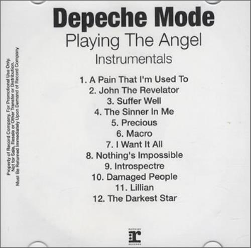 Depeche Mode Playing The Angel - Instrumentals CD-R acetate US DEPCRPL385827