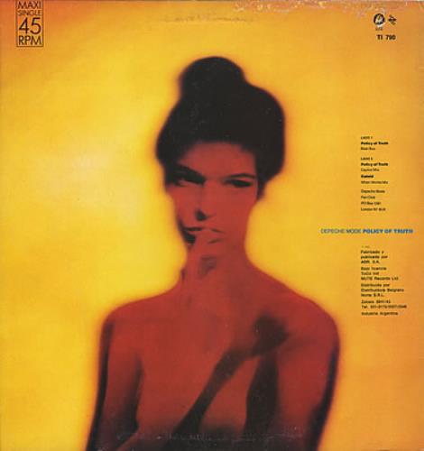 Depeche Mode Policy Of Truth 12" vinyl single (12 inch record / Maxi-single) Argentinean DEP12PO231550