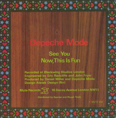 Depeche Mode See You - Archive 7" vinyl single (7 inch record / 45) UK DEP07SE826959