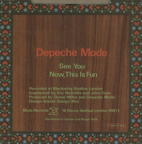 Depeche Mode See You - EX 7" vinyl single (7 inch record / 45) UK DEP07SE06883