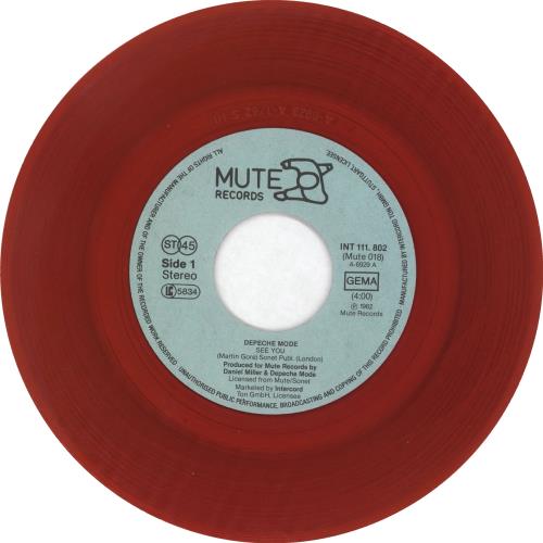 Depeche Mode See You - Red Vinyl 7" vinyl single (7 inch record / 45) German DEP07SE132909