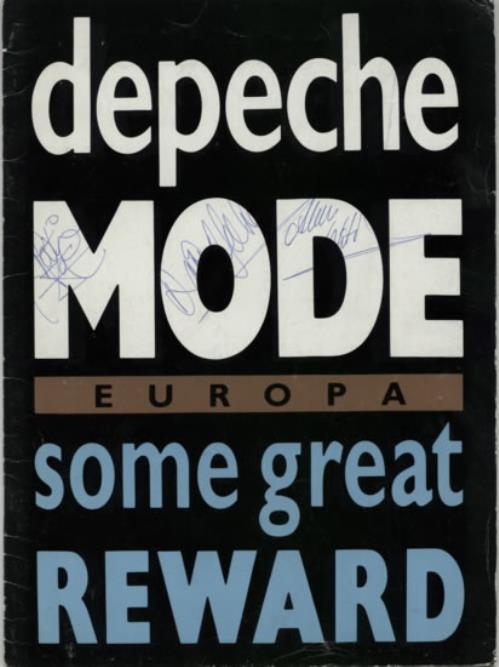 Depeche Mode Some Great Reward Tour Programme - Autographed tour programme UK DEPTRSO593085