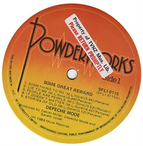 Depeche Mode Some Great Reward vinyl LP album (LP record) New Zealand DEPLPSO388047