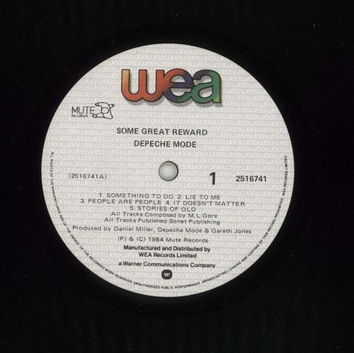 Depeche Mode Some Great Reward vinyl LP album (LP record) New Zealand DEPLPSO872641