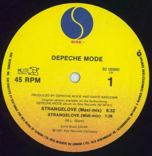 Depeche Mode Strangelove 12" vinyl single (12 inch record / Maxi-single) US DEP12ST315905
