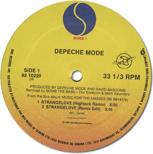 Depeche Mode Strangelove 12" vinyl single (12 inch record / Maxi-single) Canadian DEP12ST36092