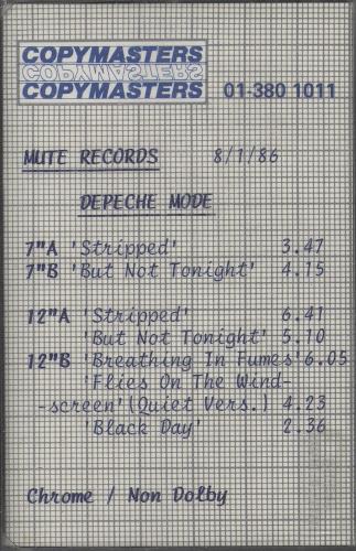 Depeche Mode Stripped - promo cassette single UK DEPCMST204363