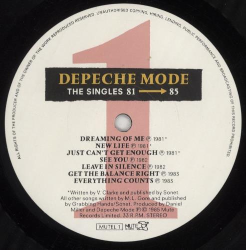 Depeche Mode The Singles 81-85 - EX - Stickered vinyl LP album (LP record) UK DEPLPTH851673